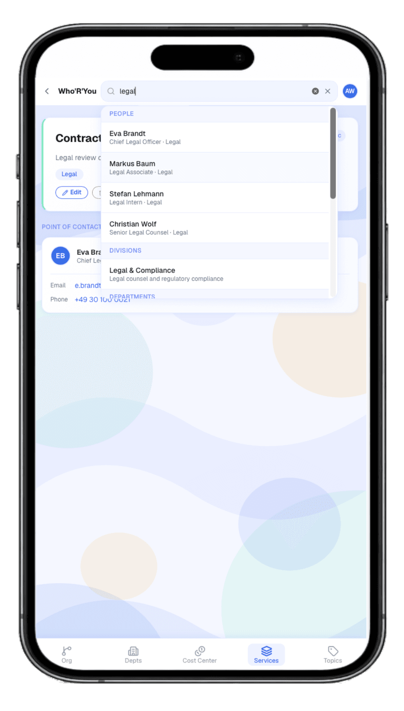 Search on mobile